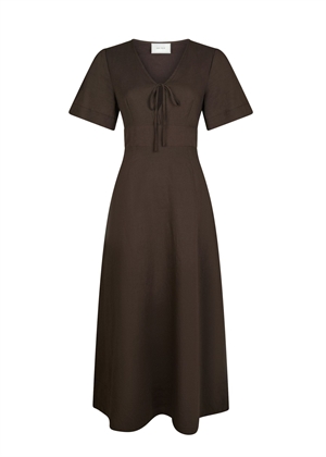 Ilsie linen kjole Dark Brown Neo Noir 